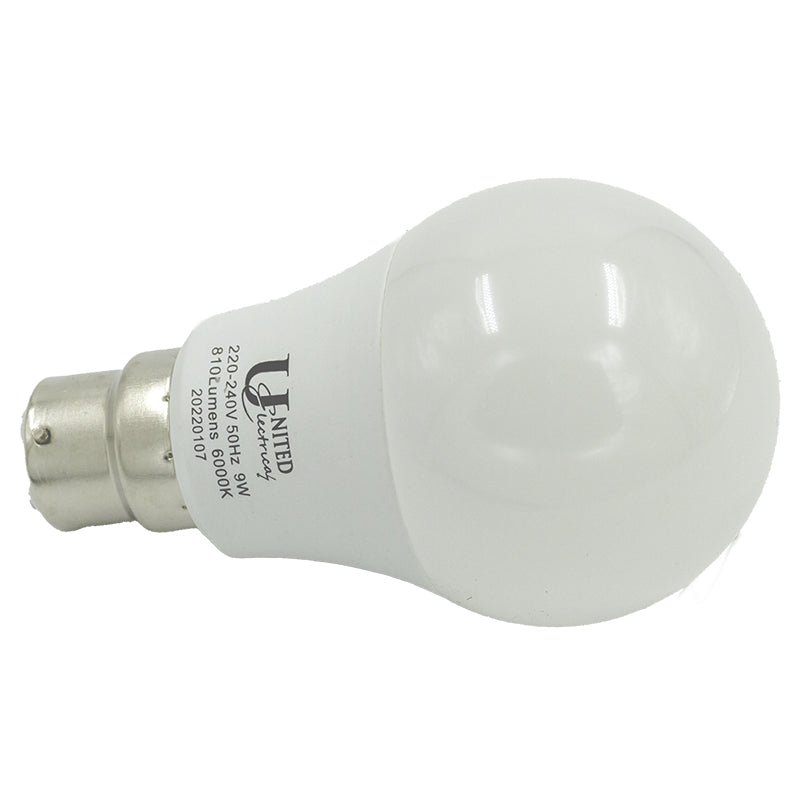 UNITED ELECTRICAL 9 Watt A60 LED Bulb Cool White With Day and Night Sensor