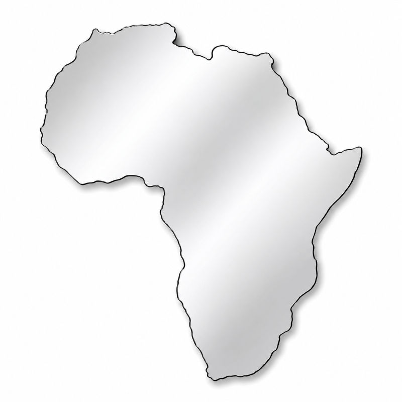 Luxury Frameless Designer Mirror - Africa Map Mirror: 580mmX810mm