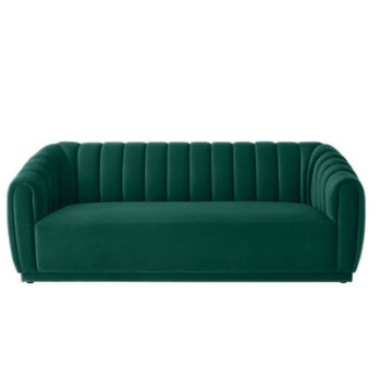 Ludovica Three Seater Stripe Couch-Emerald Green