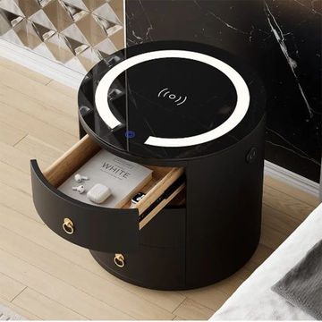 Elara Smart Bedside Pedestal-Black