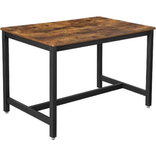 Rustic Kitchen Table – Modern Farmhouse Style, Sturdy Metal Base