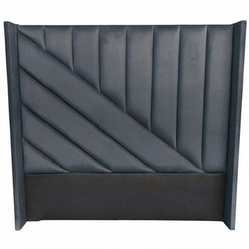 Nu Dekor - Siena Velvet Paneled Tufted Headboard - Queen - Dark Grey