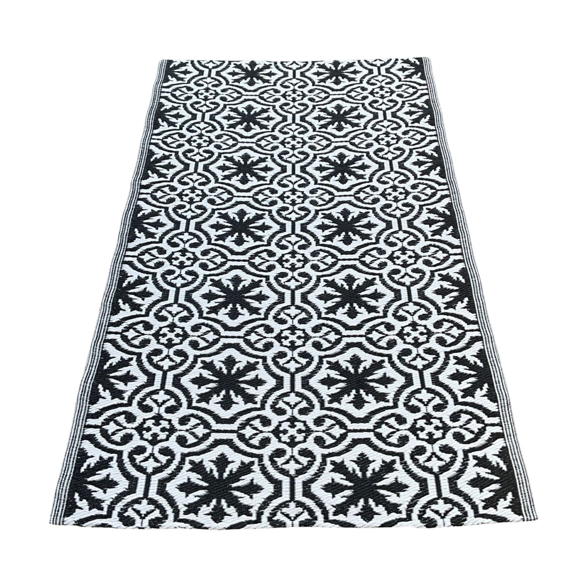 Rug It Up Indoor / Outdoor PVC Rug - Lucky Charms Black - 200 x 120 cm