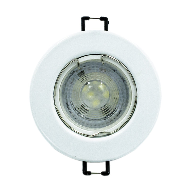UNITED ELECTRICAL 5 Watt GU10 LED Bulb Cool White With White Finish Fitting
