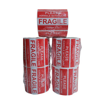 Value pack fragile stickers 5.01 X 7.6cm 2500 pieces - 5 Rolls