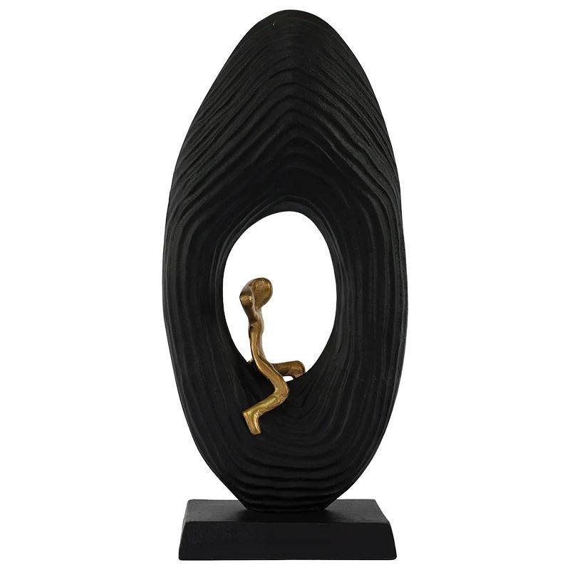 KCW-Black/Gold Relaxing Statue (46 cm)