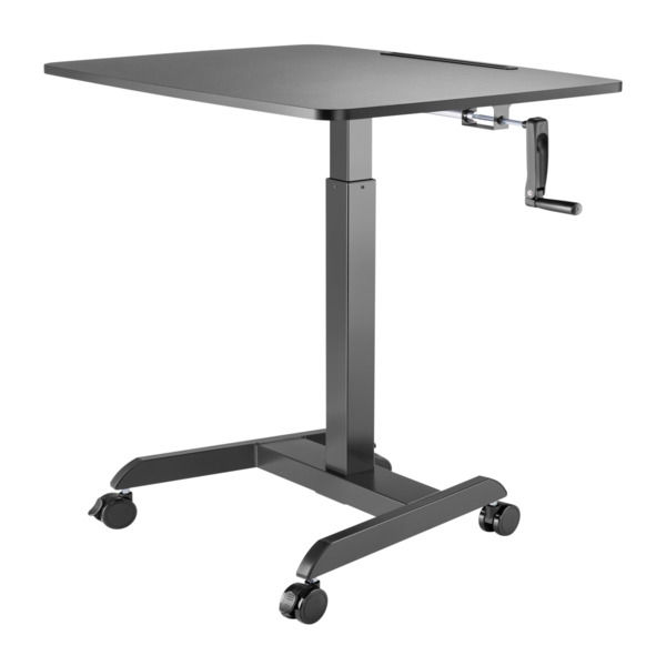 Rolling Sit-to-Stand Desk – 130cm Max Height with Crank Adjustment