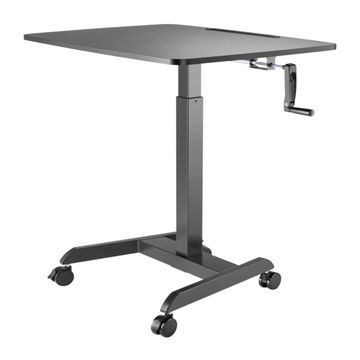 Rolling Sit-to-Stand Desk – 130cm Max Height with Crank Adjustment