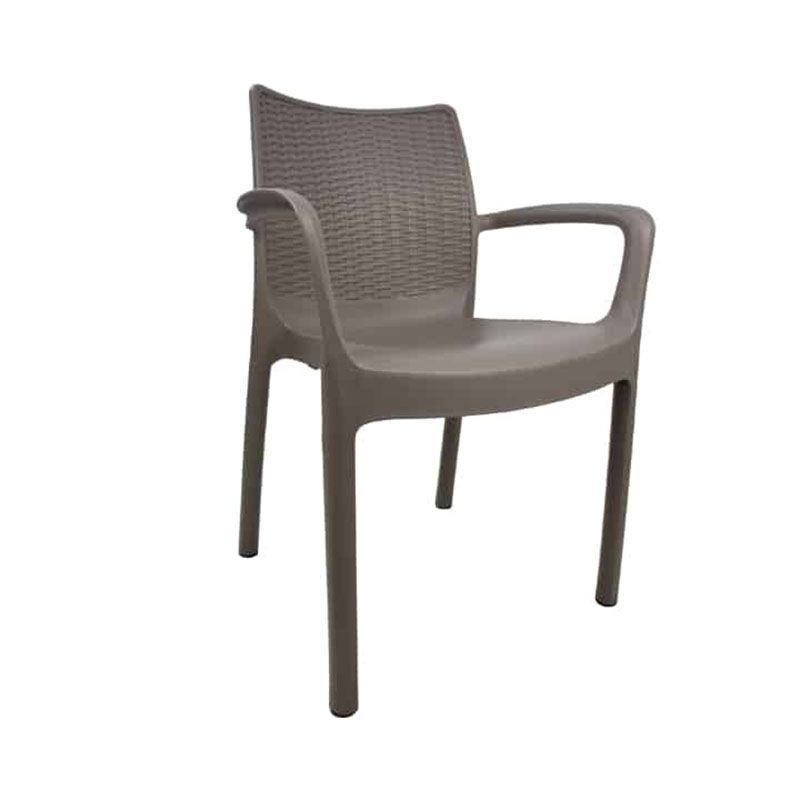 Vividitto - Evita Cafe Chair with Arms - Cappuccino