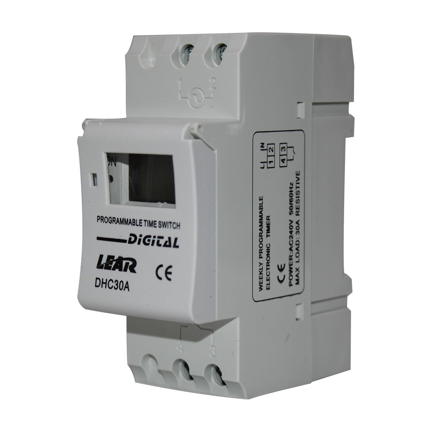 30 Amp DIN Rail Digital Programmable Geyser Timer with Reserve Battery