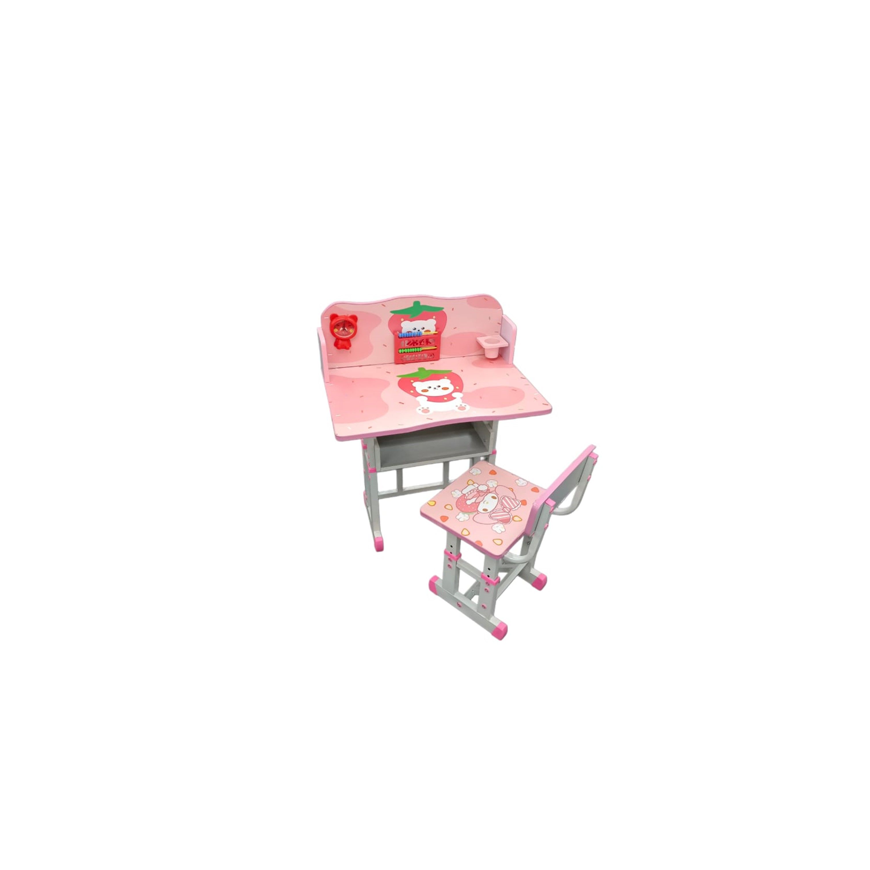 Premium Kids Reading And Dinning Desk With Chair - Pink