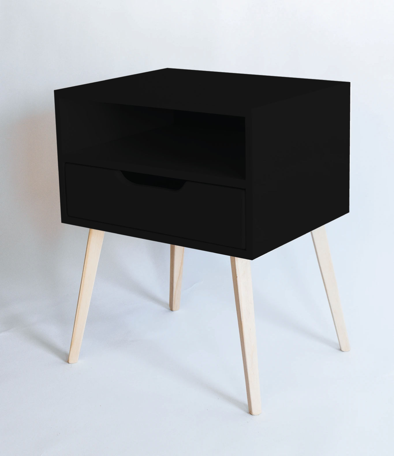 Secaleni Side Table Single Drawer With Shelf - Black
