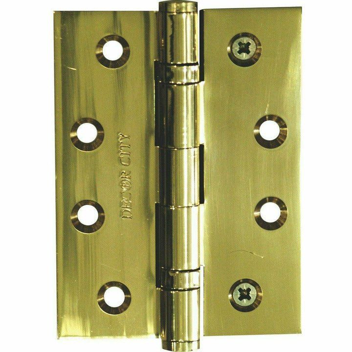 Solid Brass Door Hinges - 100 X 75mm - Ball Bearing