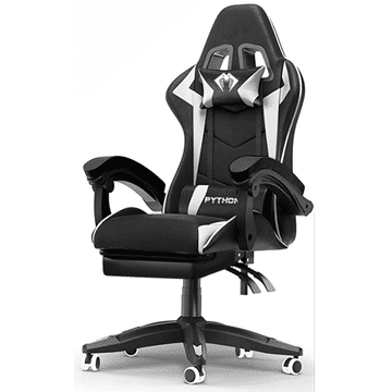 Python Ergonomic Chair - Faux Leather Upholstery Material - (Black / White)