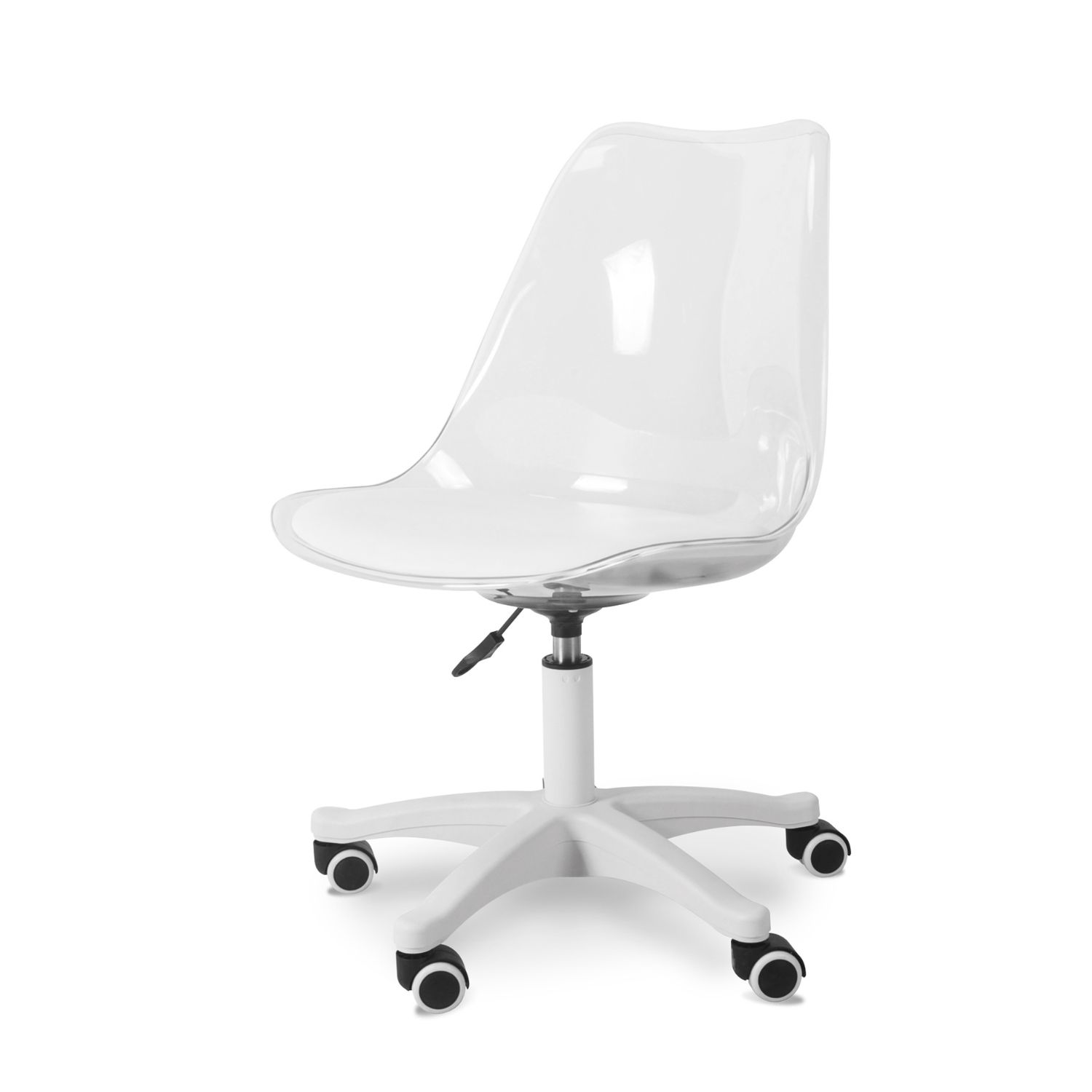 Modern Office / Typist Roller Chair with 5-star Nylon Base - Transparent