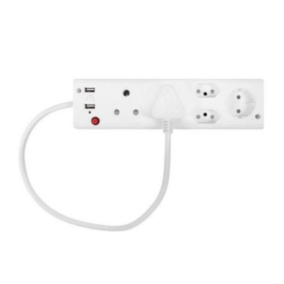 5 Way Multi - Plug with 2 USB's