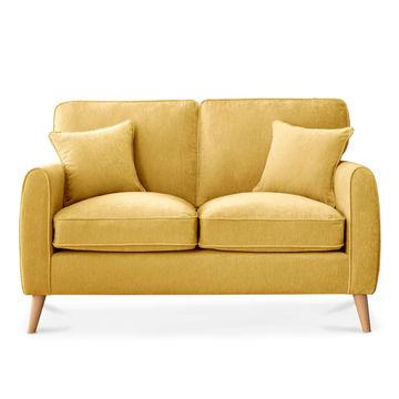 Amy Velvet 2 Seater Sofa /Couch - Yellow