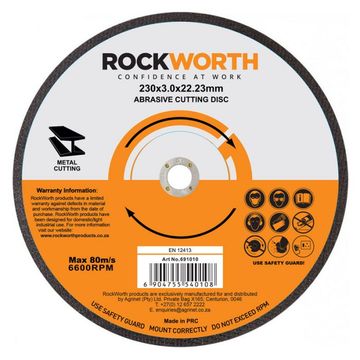 Bulk Pack 3 x Rockworth Steel Cutting Disc - 230mm x 3.0mm