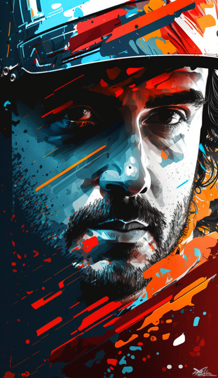 Canvas Wall Art - Fernando Alonso Abstract  Image - B1564 - [120 x 80 cm]