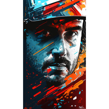 Canvas Wall Art - Fernando Alonso Abstract  Image - B1564 - [120 x 80 cm]