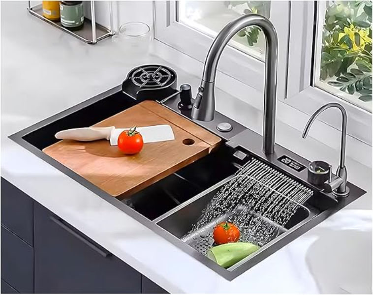 HOMZ LUXURY WATERFALL SINK WITH LED