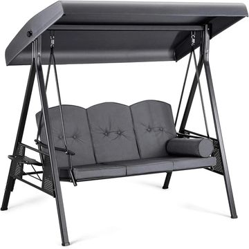 Prestige Home - 3 Seater Grey Outdoor Swing with adjustable Canopy