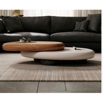DecorMama Auraboard Modern Minimalist Coffee Table – Wood Finish