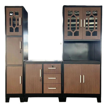 QandAHome-Metal Kitchen Unit - Brown