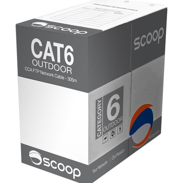 Scoop 305M Box Cat6 Outdoor Ftp Cca Cable