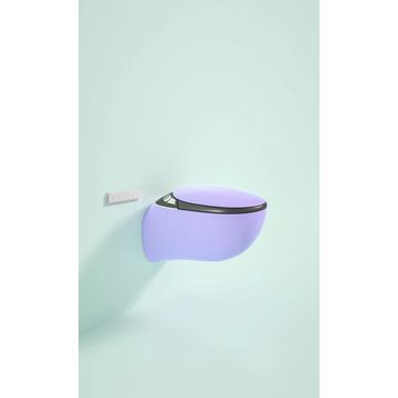 Aura-Sleek Smart Wall-Hung Commode- light Purple