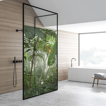 Frosted Vinyl Sticker For Your Shower Glass (glass not included)  Design:  Monkey Finger Leaf