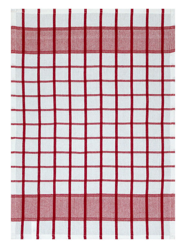 Multipurpose, Easy Fit, Absorbent Kitchen Towel - Design 2571 - 048x066cms - (05 Pc Pack) - Checks - High Risk Red
