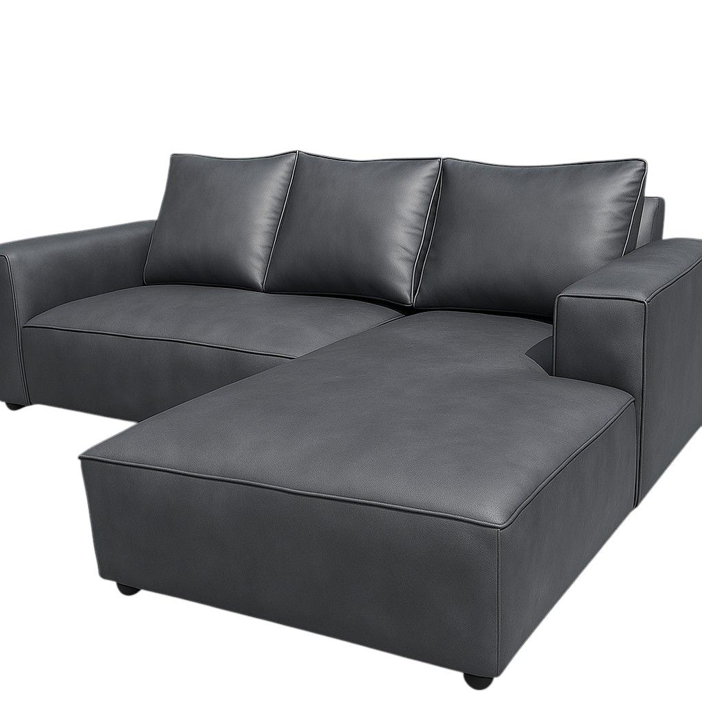 Sicily L Shape Couch - Leather - Left  sided