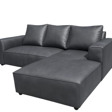 Sicily L Shape Couch - Leather - Left  sided