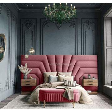 Isadora Overlap  Headboard Double -Pink