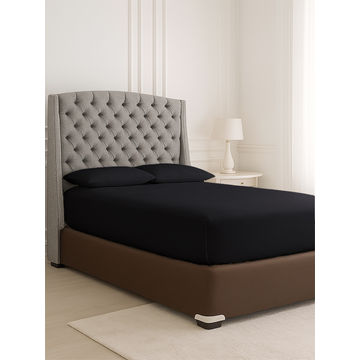 Simply Sleep - Everyday Collection Fitted Sheet - 90GSM- Jet Black - Double (30pc)