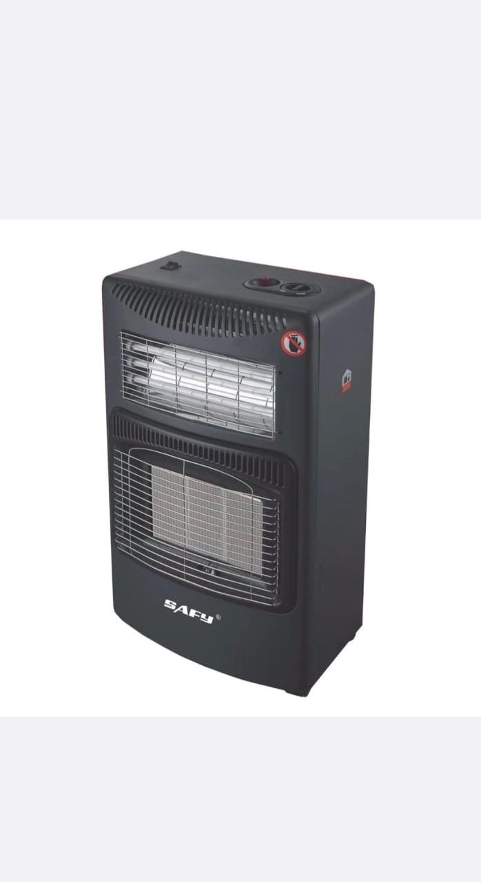 2-in-1 Portable Gas and Electric Heater, Dual Fuel Indoor Heater, Dark black