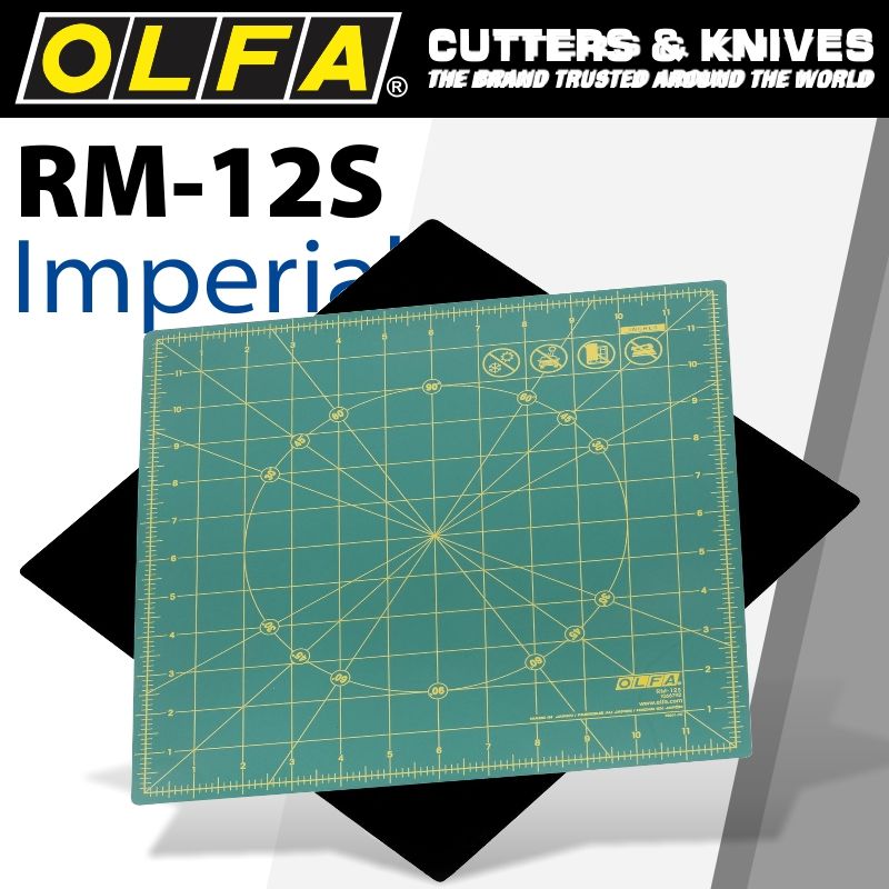 Olfa - Rotating Mat - Inches Grid - 12 x 12Inch - 300 x 300mm