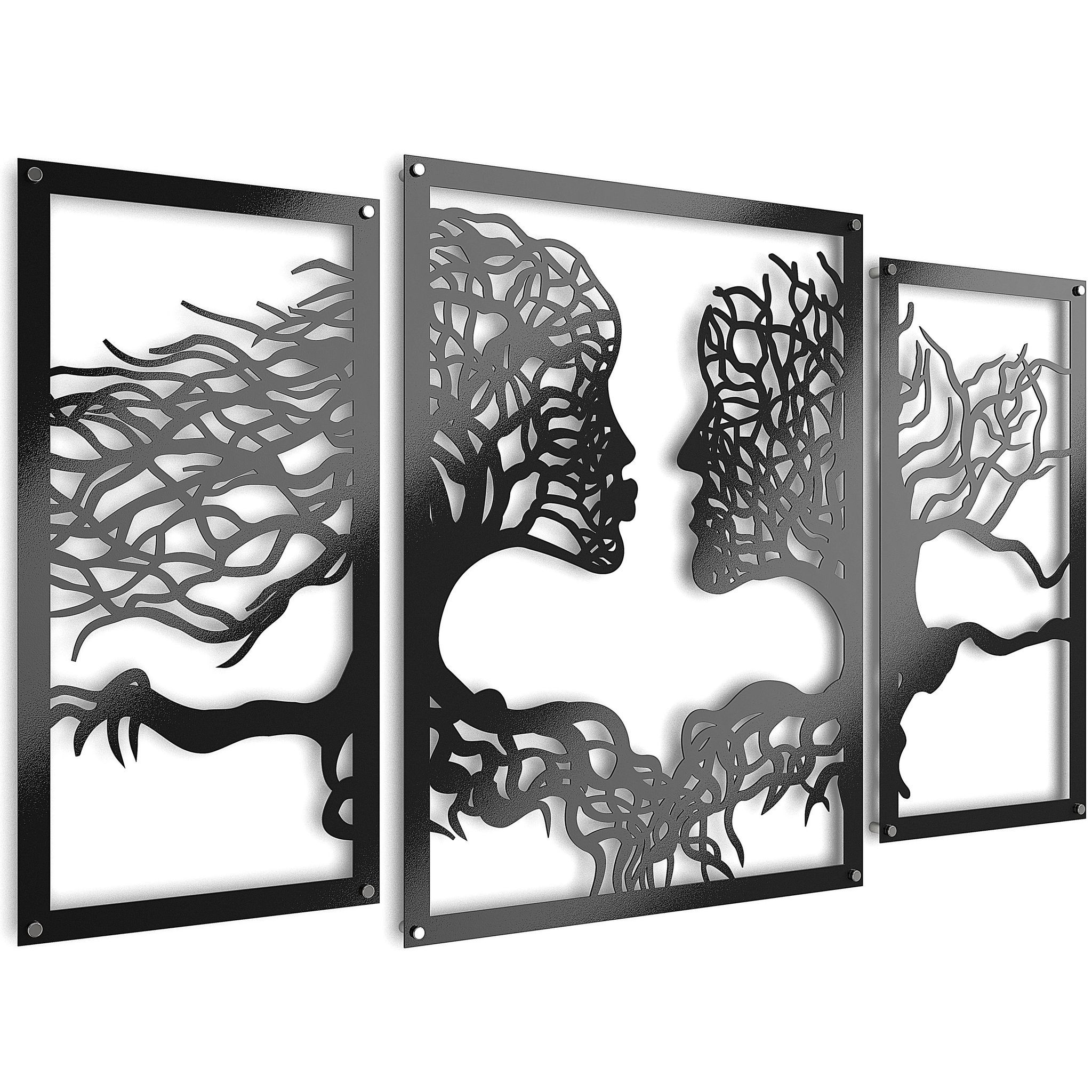 Tree of Love Raised Metal Wall Art Home Décor 131x81cm - Unexpected Worx