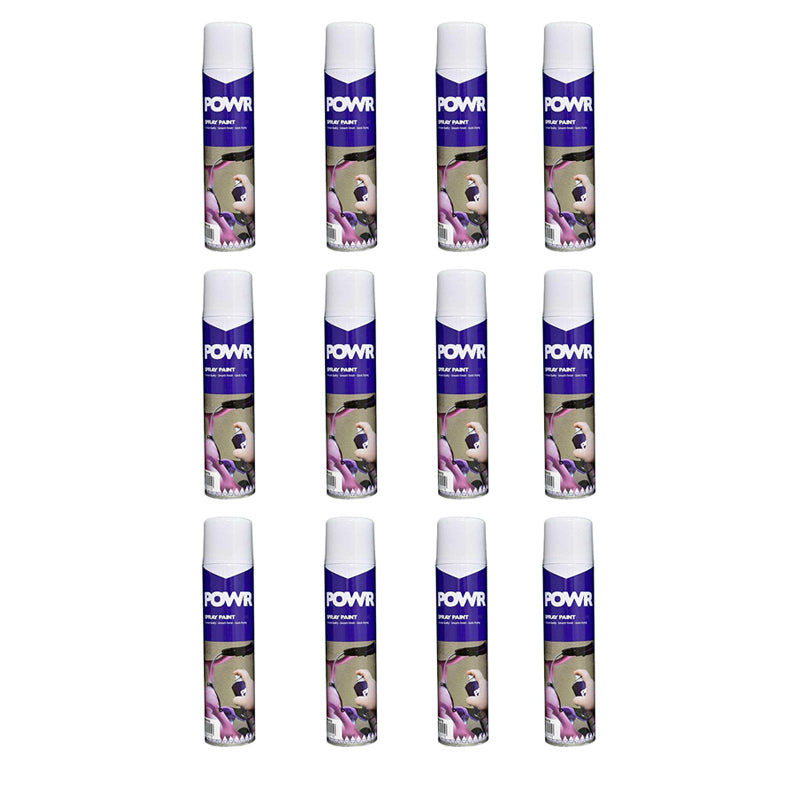 POWR Spray Paint STD 300ml Tin White Appliance ( 12 Pack )
