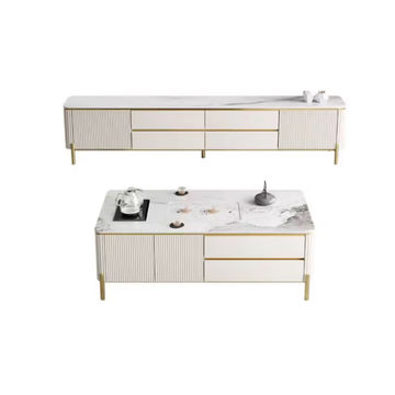 IG Furn - Glam Marble Tv Stand & Coffee Table
