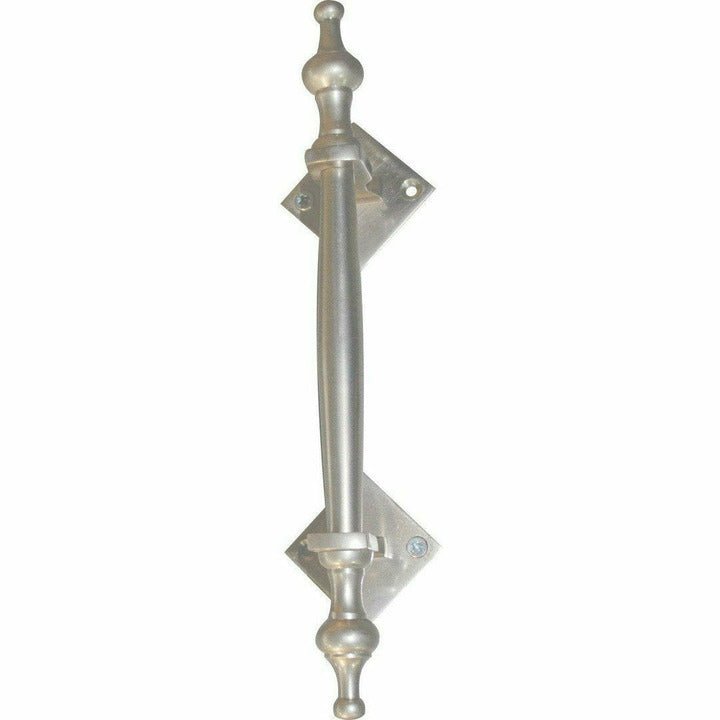 Solid brass pull handle with finials  - 220mm