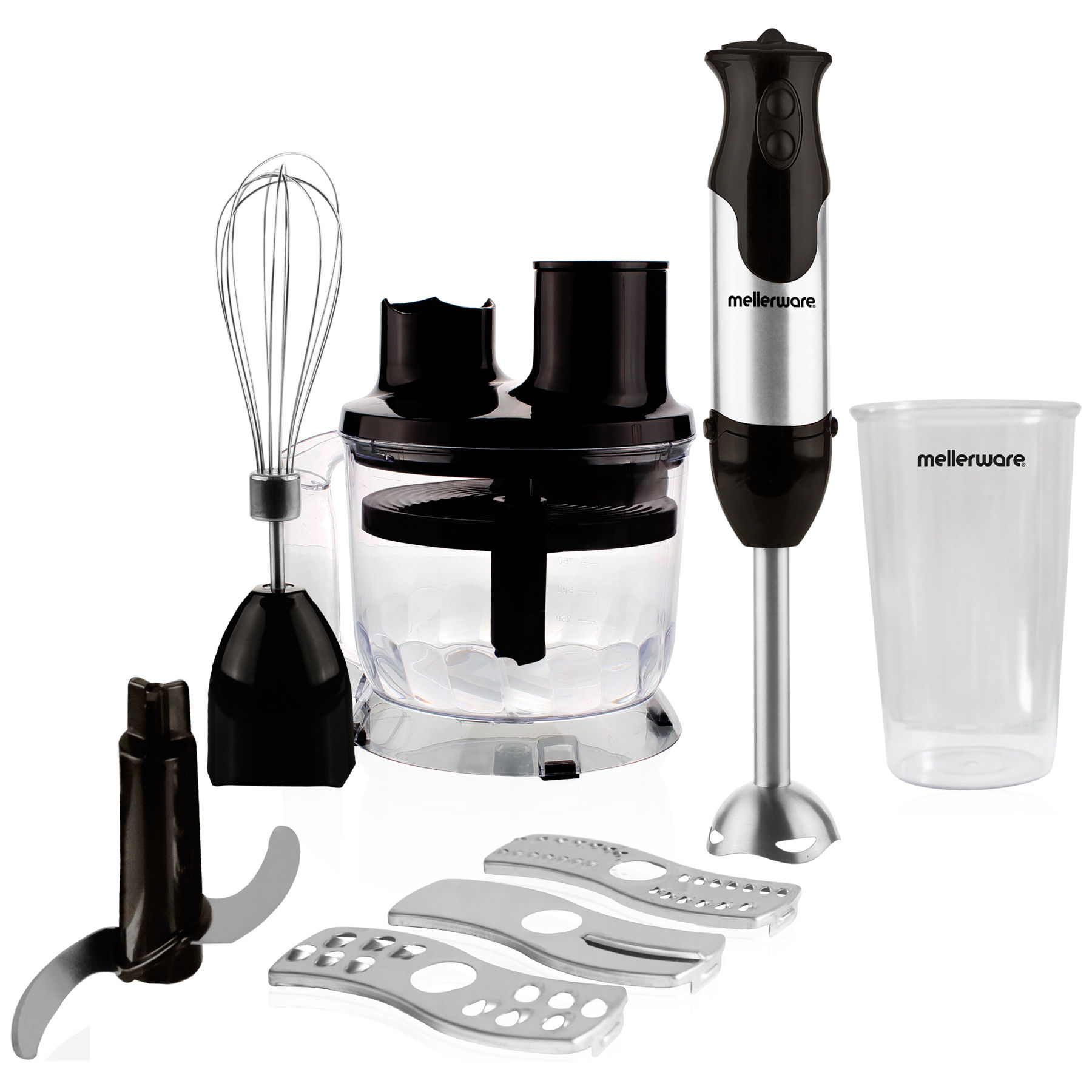 Mellerware Stick Blender With Attachments Stainless Steel Black 1 "Robot 800"