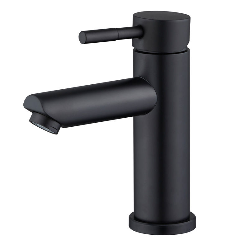 S/STEEL BASIN MIXER - MATT BLACK - 116