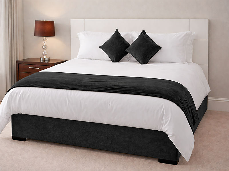 Hotel Collection Luxury Soft Touch - Faux Suede - Bed Runner - Jet Black - CPT Super King - 30 Piece Pack