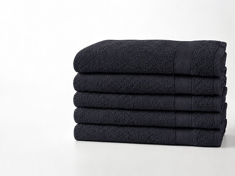 Plush 450GSM 70x130cms Bath Towels - 05 Pc Pack - Jet Black