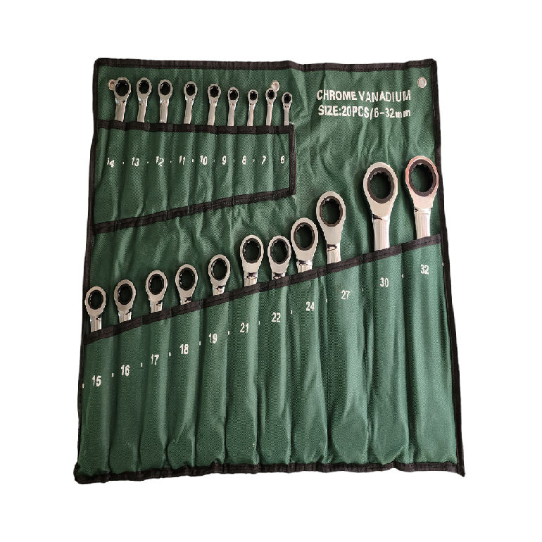 20-Piece Chrome Vanadium Ratchet Spanner Set