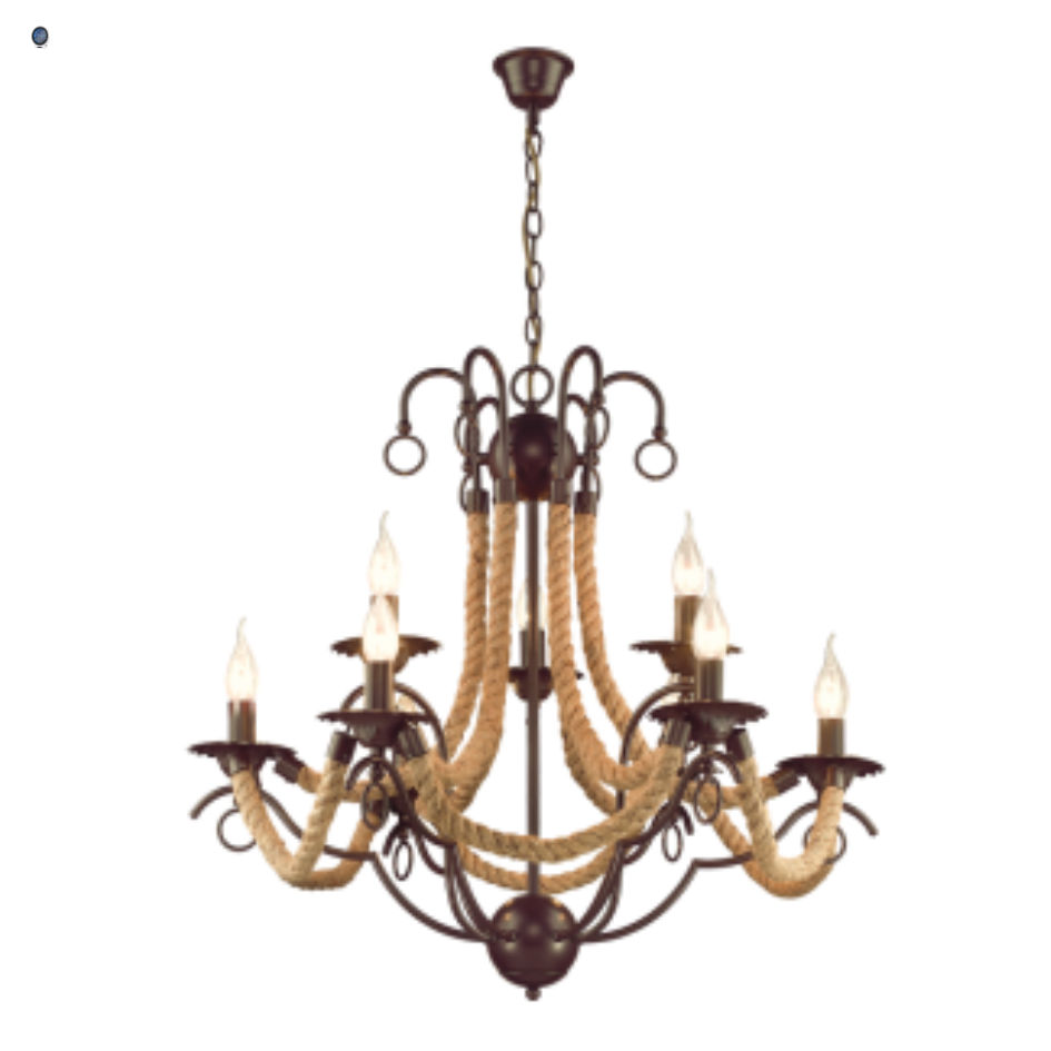 Metal Chandelier with Alabaster Glass