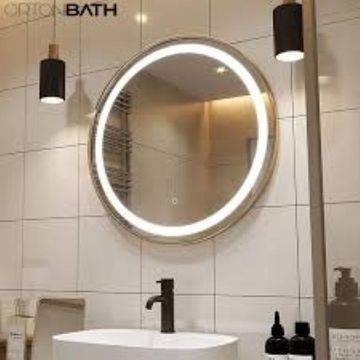 QandAHome Modern Decorative Round Bathroom Mirror.