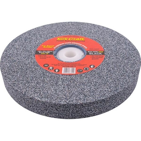 Grinding Wheel 150X20X32Mm Black Coarse 36Gr W/Bushes For Bench Grin